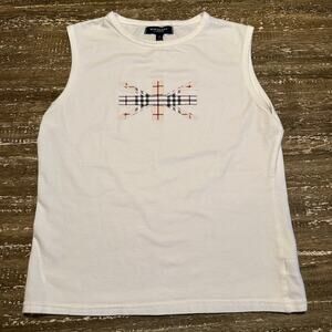 Burberry London Youth Girls Sleeveless Tank Top White Size Medium M